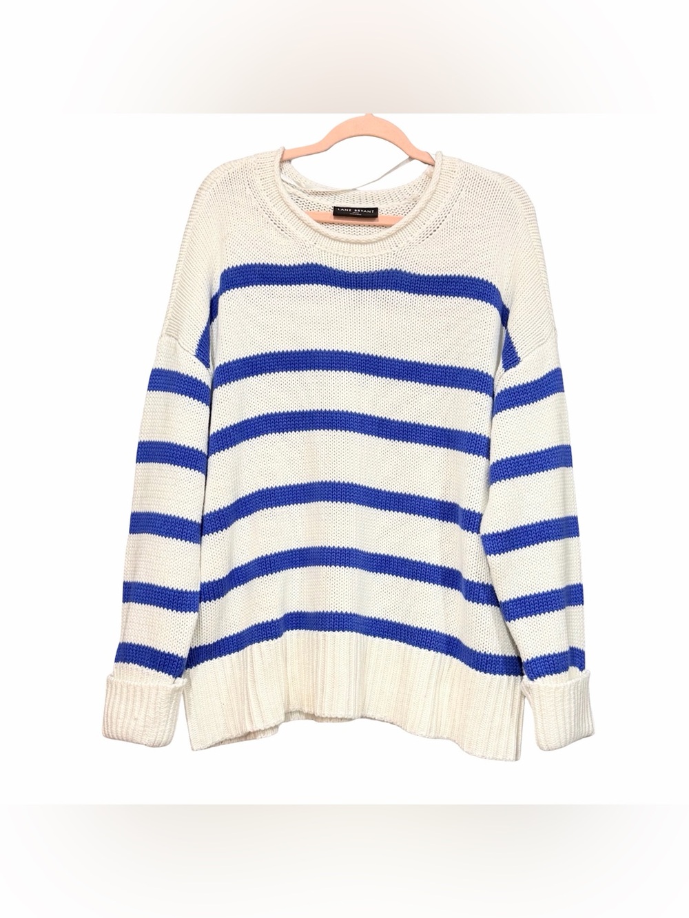 Lane Bryant Nautical Stripes Sweater Fisherman Oversized Coastal Preppy
